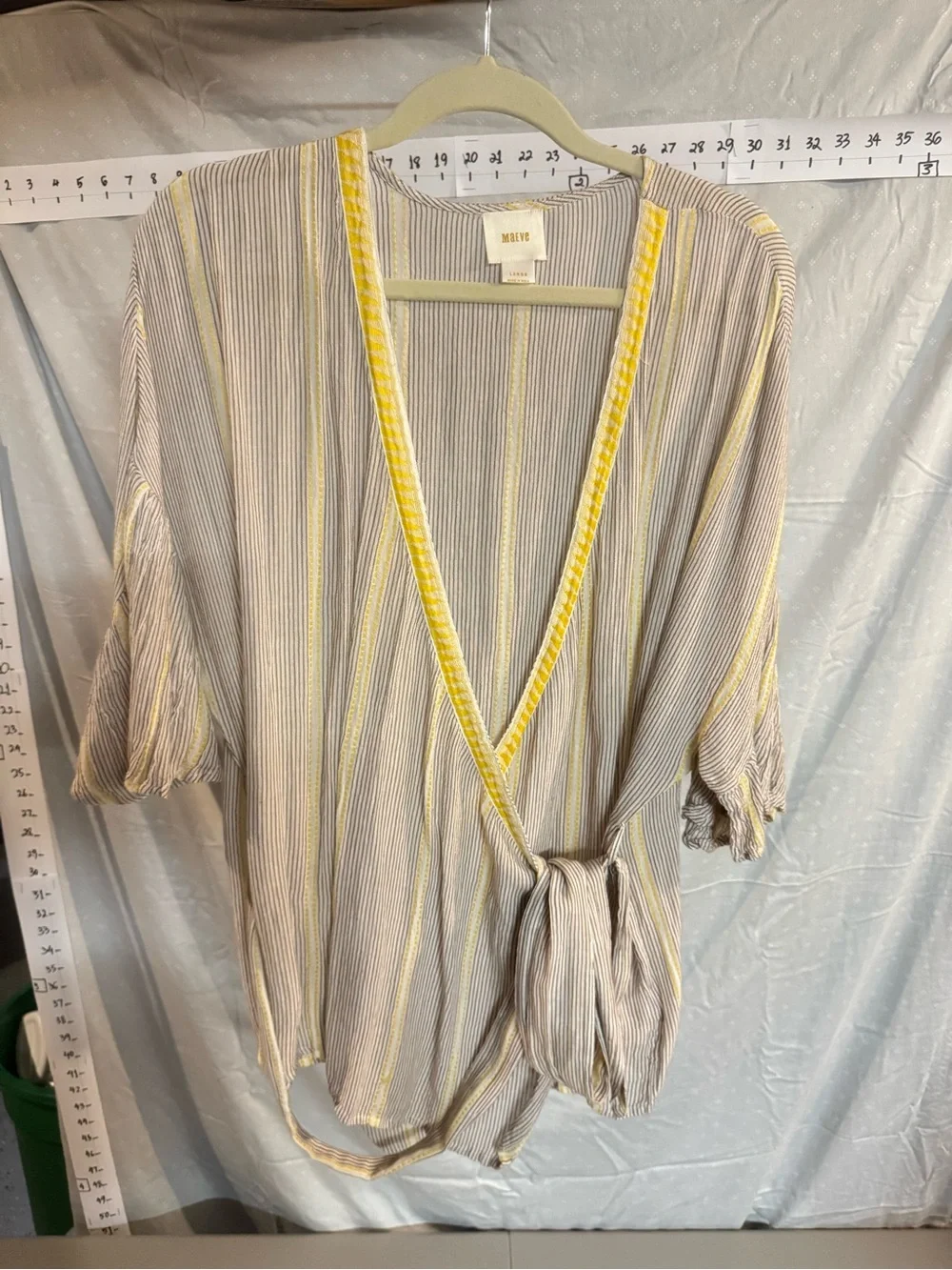 Maeve Cream and Yellow Accent Striped Top